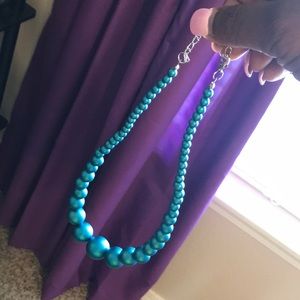 Sheer blue beaded necklace
